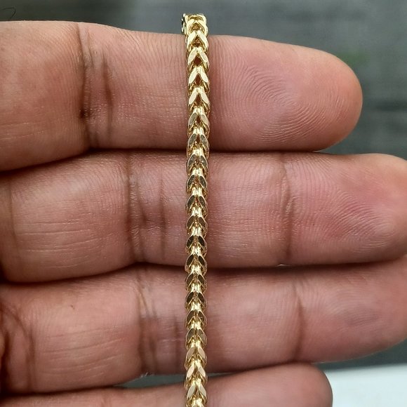 14kt Real Gold Franco Bracelet size 8 inches - Picture 5 of 8